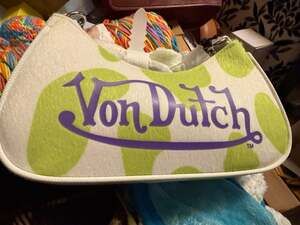 Von Dutch VDSB-2009LME Lime Cow Print Mini Shoulder Bag